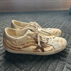 Golden Goose Zebra Print Horse Hair/Leather Sneaker (Never Worn)